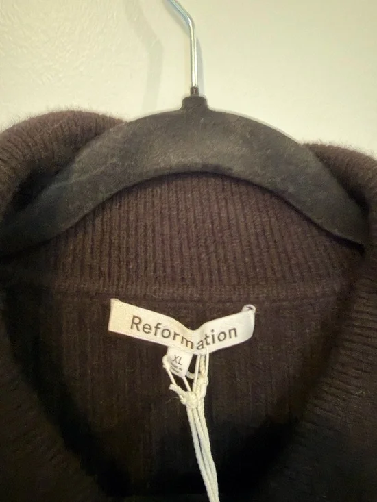 Reformation Fantino Cashmere-Wool Collared Cardigan - XL - Picture 8 of 11